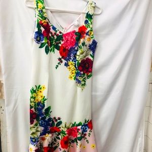 Venus Fashionable Printed V-Neck Early Spring Dress Size M